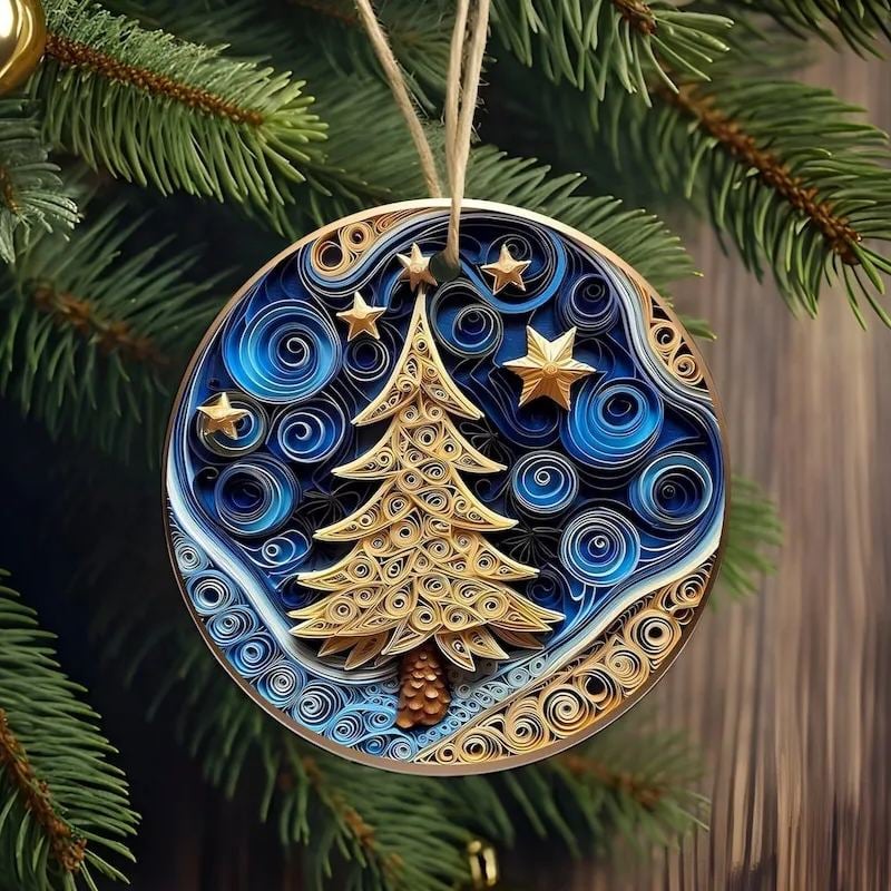 Flat Quilling Christmas Ornaments