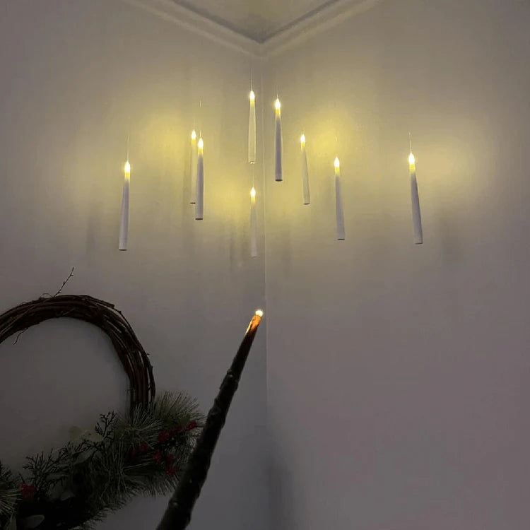Floating Flameless Candle with Magic Wand