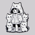 "Cat Hoodie Squad" Pin