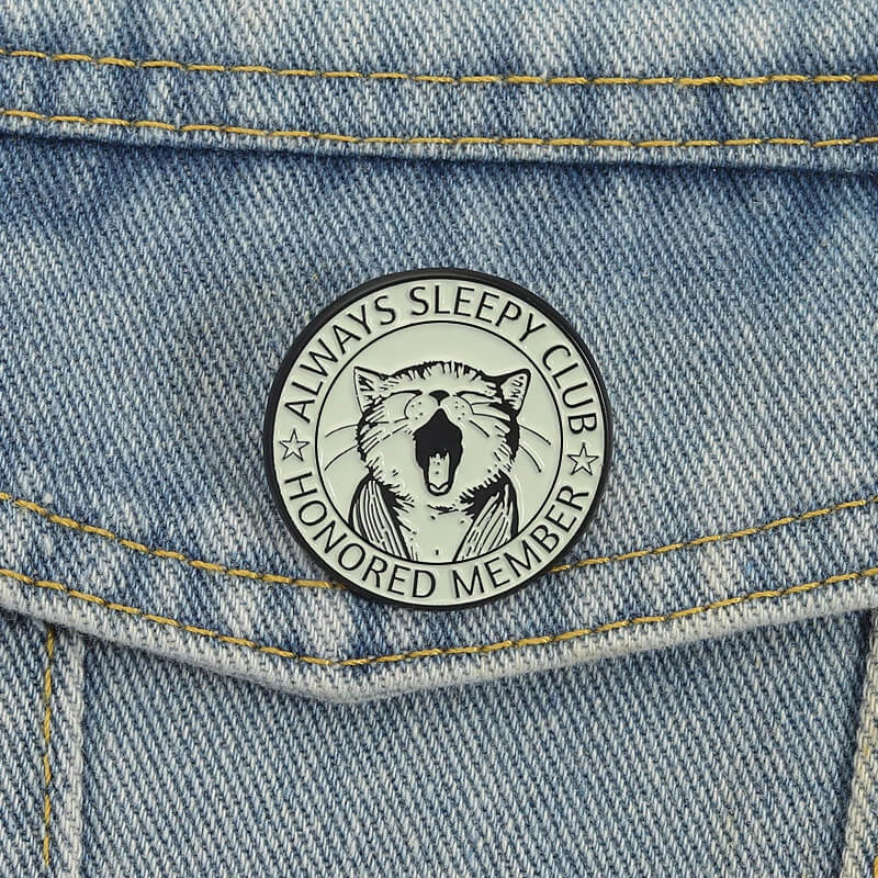 Always Sleepy Cat Pin