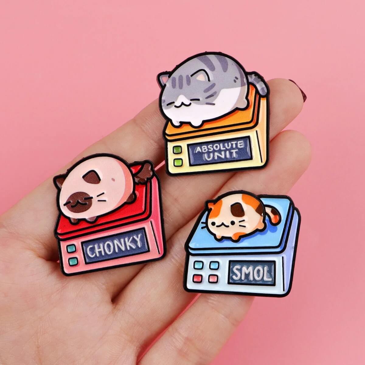 "Cat Scale Trio" Pin Set
