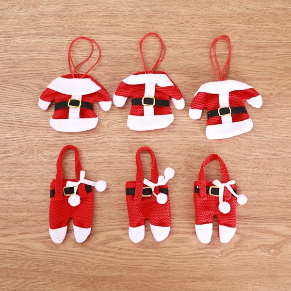 6 Pieces Christmas Silverware Holders Knife Fork Pouch Bag