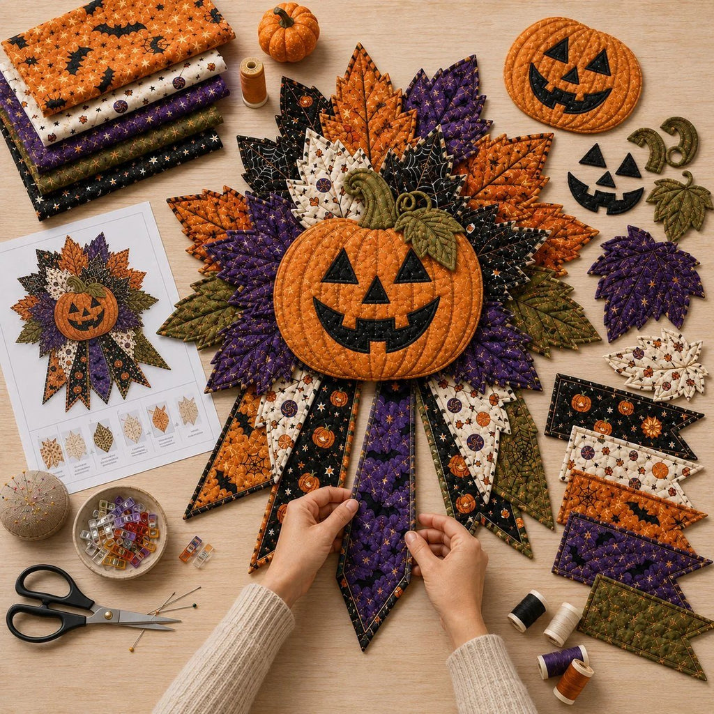 Beginner-Friendly Oversized Halloween Character Quilted Door Hanger Sewing Kit | Complete Kit with All Tools & Step-by-Step Guide Included