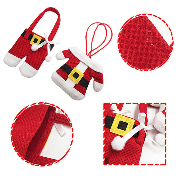 6 Pieces Christmas Silverware Holders Knife Fork Pouch Bag