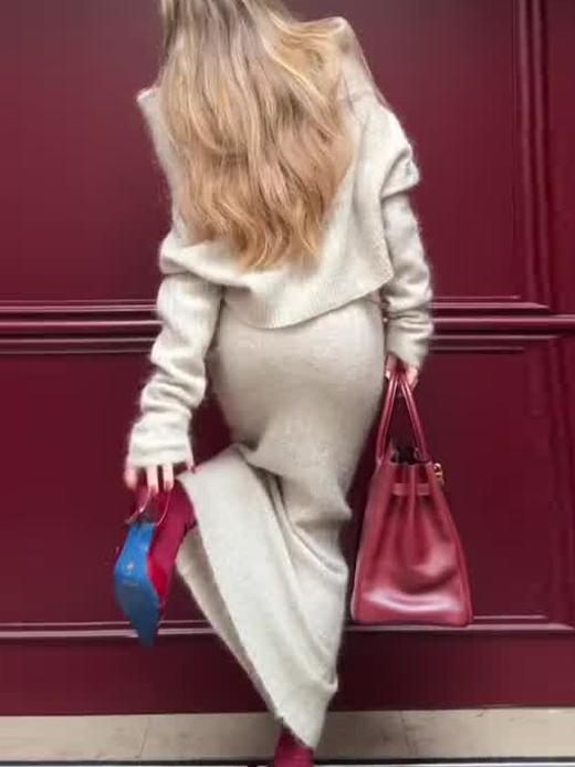 One-shoulder Top Half-body Skirt Two-piece Set