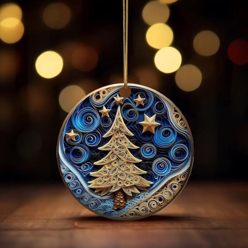 Flat Quilling Christmas Ornaments