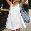 Stylish Retro Ruffled Square Neck Suspender Date Mini Dress