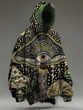 Unisex Vintage Psychedelic Mushrooms Art Long Sleeve Hooded Pocket Sweatshirt